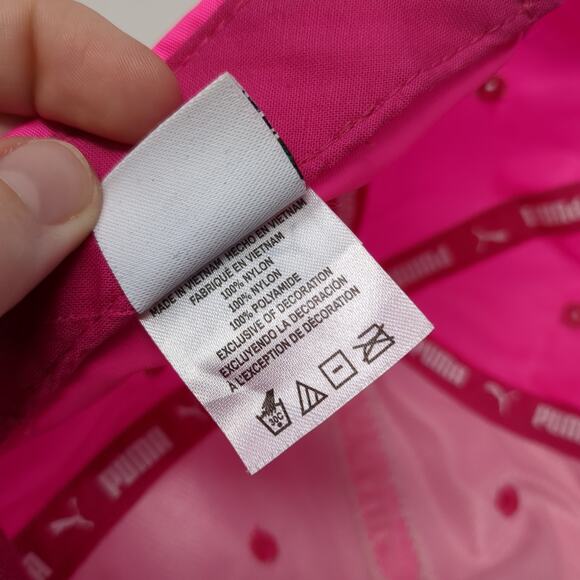 Puma Logo Fitted Hat Pink One Size Solid Stretch Outdoor Vent Holes - Picture 10 of 10